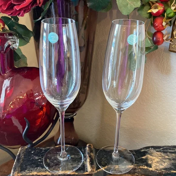 Tiffany & Co Champagne flutes two with box - Picture 4 of 10
